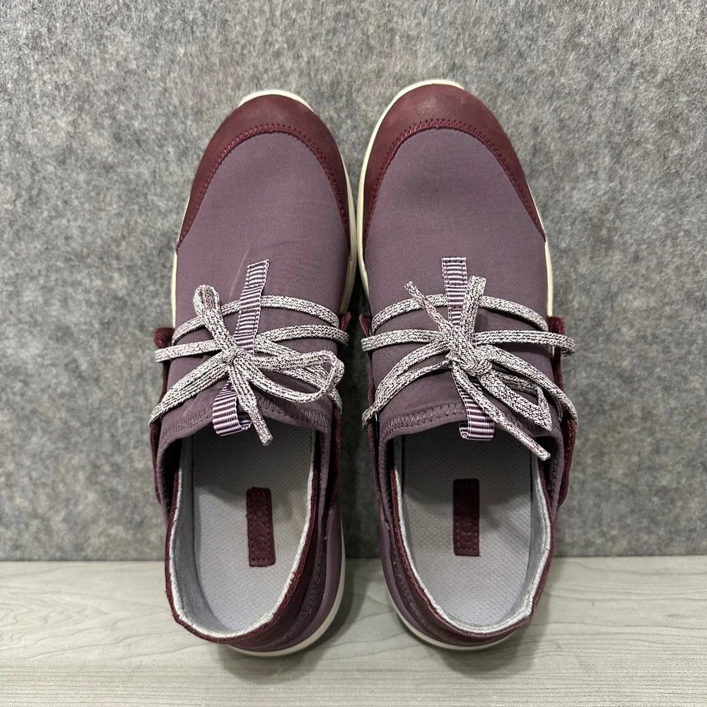 OluKai‎ Miki Li Women Size 8 Sneaker 20366-5Q1A Mauve Plum Leather Textile